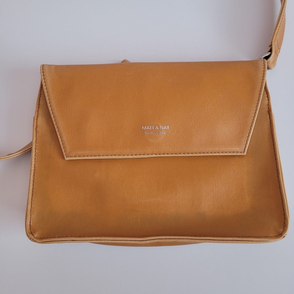 MATT & NAT yellow mustard vegan leather shoulder handbag purse